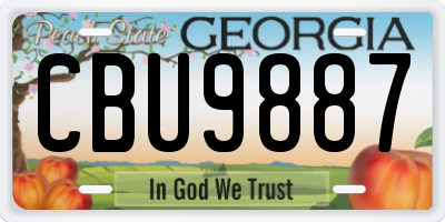 GA license plate CBU9887