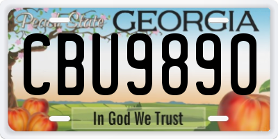 GA license plate CBU9890