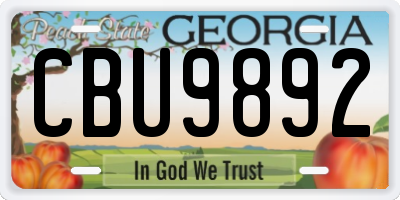 GA license plate CBU9892