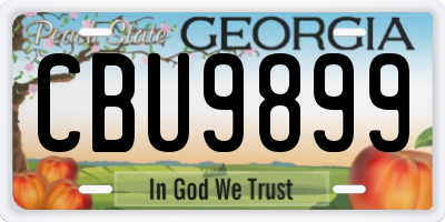 GA license plate CBU9899