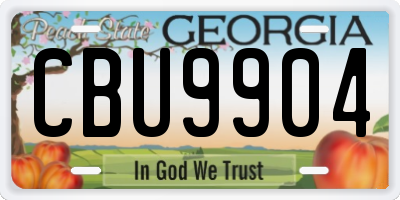 GA license plate CBU9904