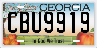 GA license plate CBU9919