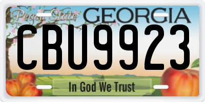 GA license plate CBU9923