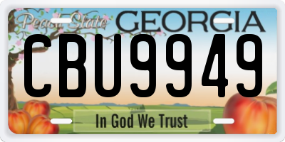 GA license plate CBU9949