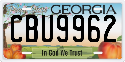 GA license plate CBU9962