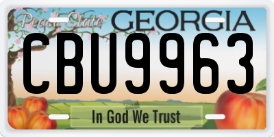 GA license plate CBU9963
