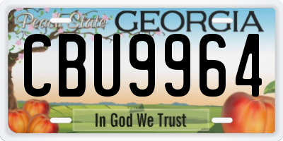 GA license plate CBU9964