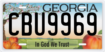 GA license plate CBU9969