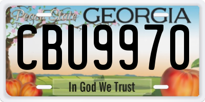 GA license plate CBU9970