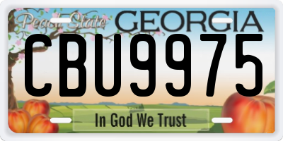 GA license plate CBU9975