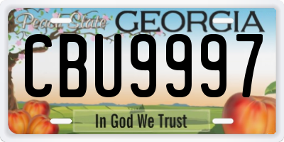 GA license plate CBU9997