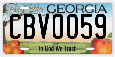 GA license plate CBV0059