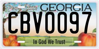 GA license plate CBV0097