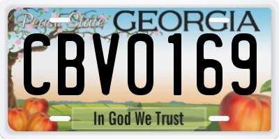 GA license plate CBV0169