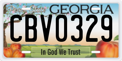 GA license plate CBV0329