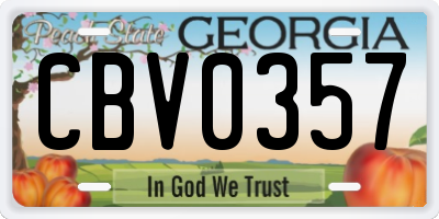 GA license plate CBV0357