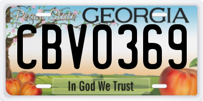 GA license plate CBV0369