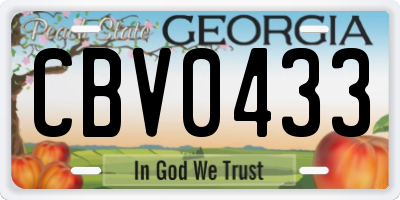 GA license plate CBV0433
