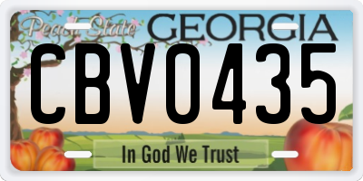 GA license plate CBV0435