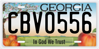 GA license plate CBV0556