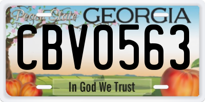 GA license plate CBV0563