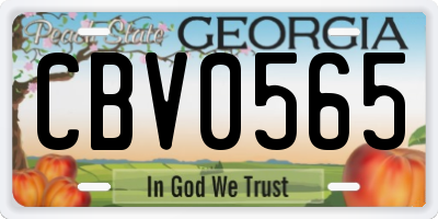 GA license plate CBV0565
