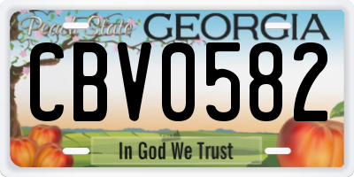 GA license plate CBV0582