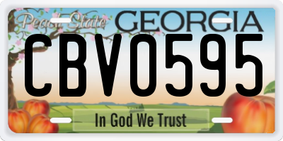 GA license plate CBV0595