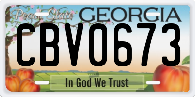 GA license plate CBV0673