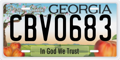 GA license plate CBV0683