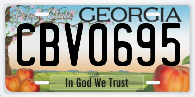 GA license plate CBV0695
