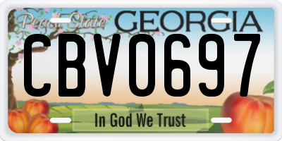 GA license plate CBV0697