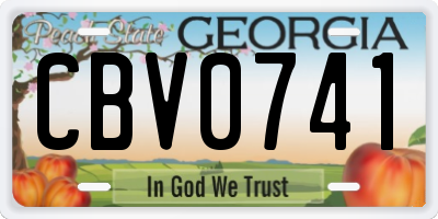 GA license plate CBV0741