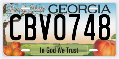 GA license plate CBV0748