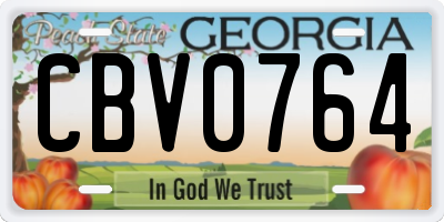 GA license plate CBV0764