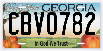 GA license plate CBV0782