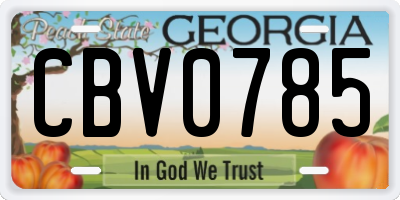 GA license plate CBV0785