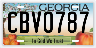 GA license plate CBV0787