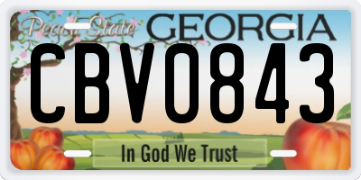 GA license plate CBV0843
