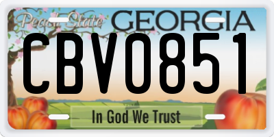 GA license plate CBV0851