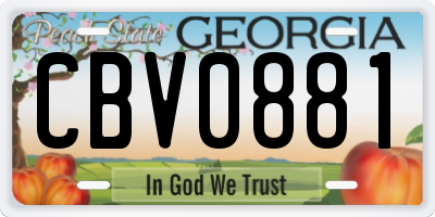 GA license plate CBV0881