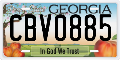 GA license plate CBV0885