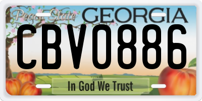 GA license plate CBV0886