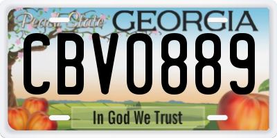 GA license plate CBV0889