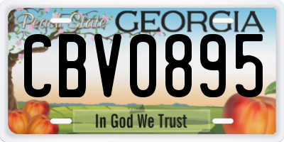 GA license plate CBV0895