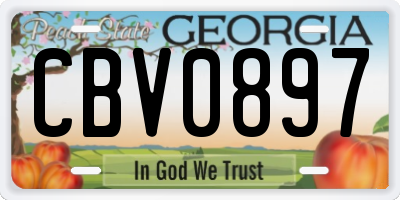 GA license plate CBV0897