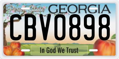 GA license plate CBV0898