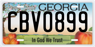 GA license plate CBV0899