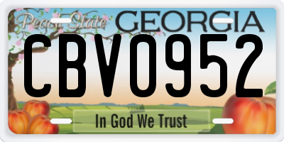 GA license plate CBV0952