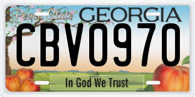 GA license plate CBV0970